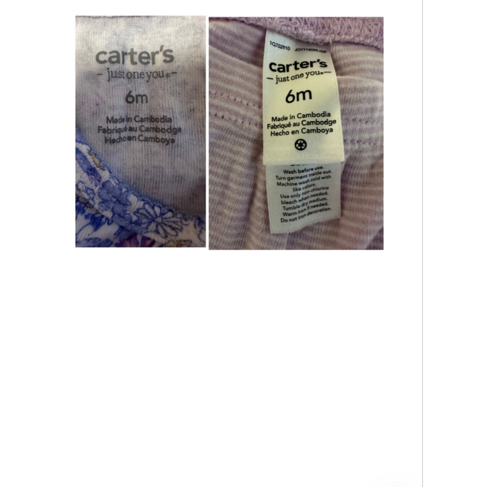 Carter’s Just One You 6M Baby Girl Outfit Sets Bundle Floral & Purple 4-Piece - Picture 4 of 4